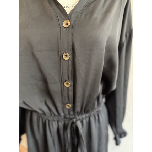 Robbi & Nikki Dress Black with Gold Sequin XS Top Sheer Lined at Waist Down LBD - Picture 8 of 10